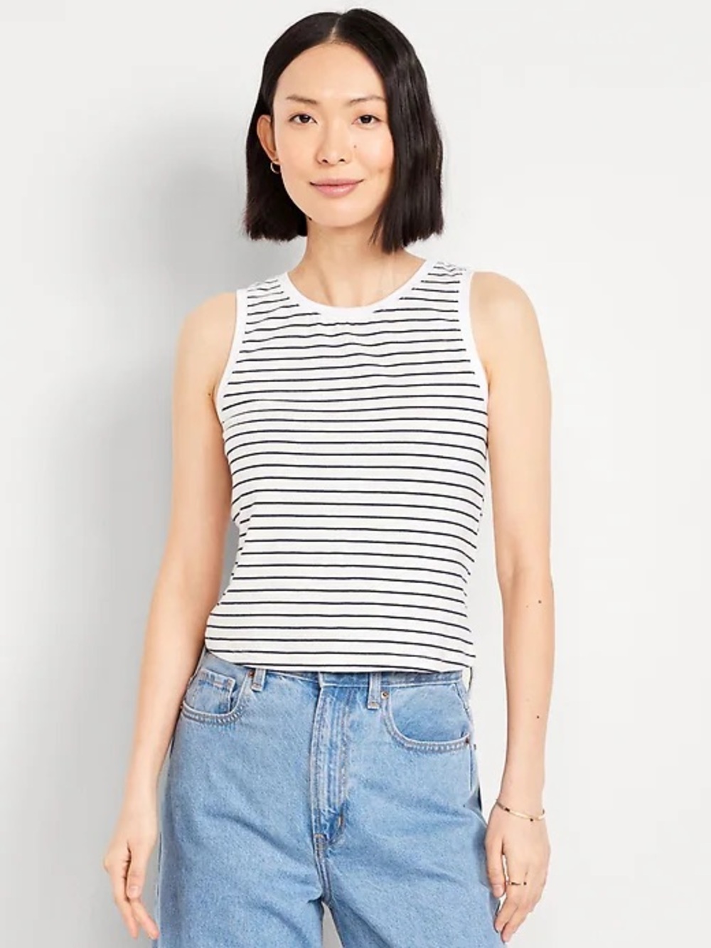 NWT Old Navy White Tank Top with Black Stripes